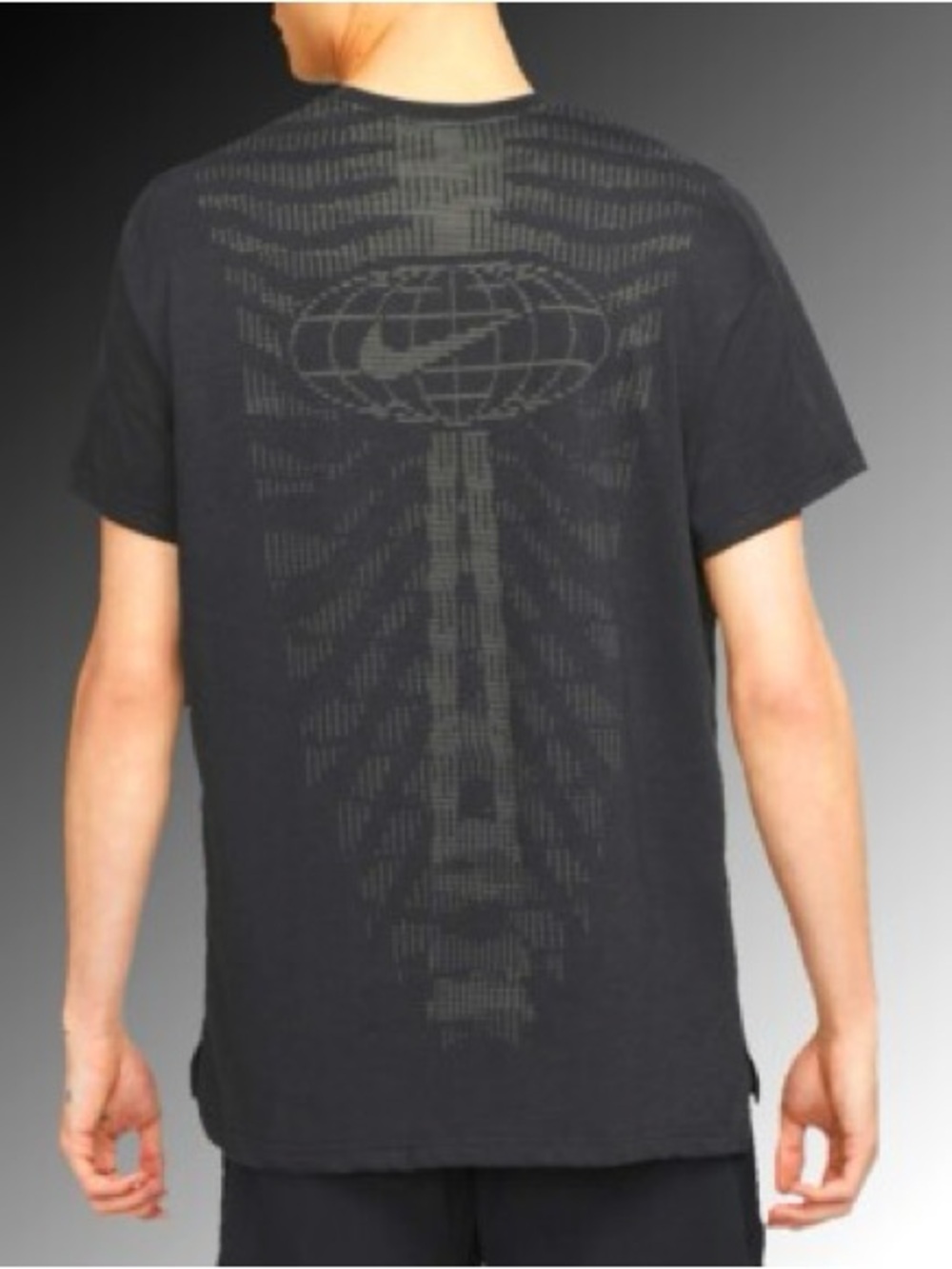 Nike Pro Dri-FIT Mens XL Black Graphic Training Shirt Mesh Back Athletic Tee